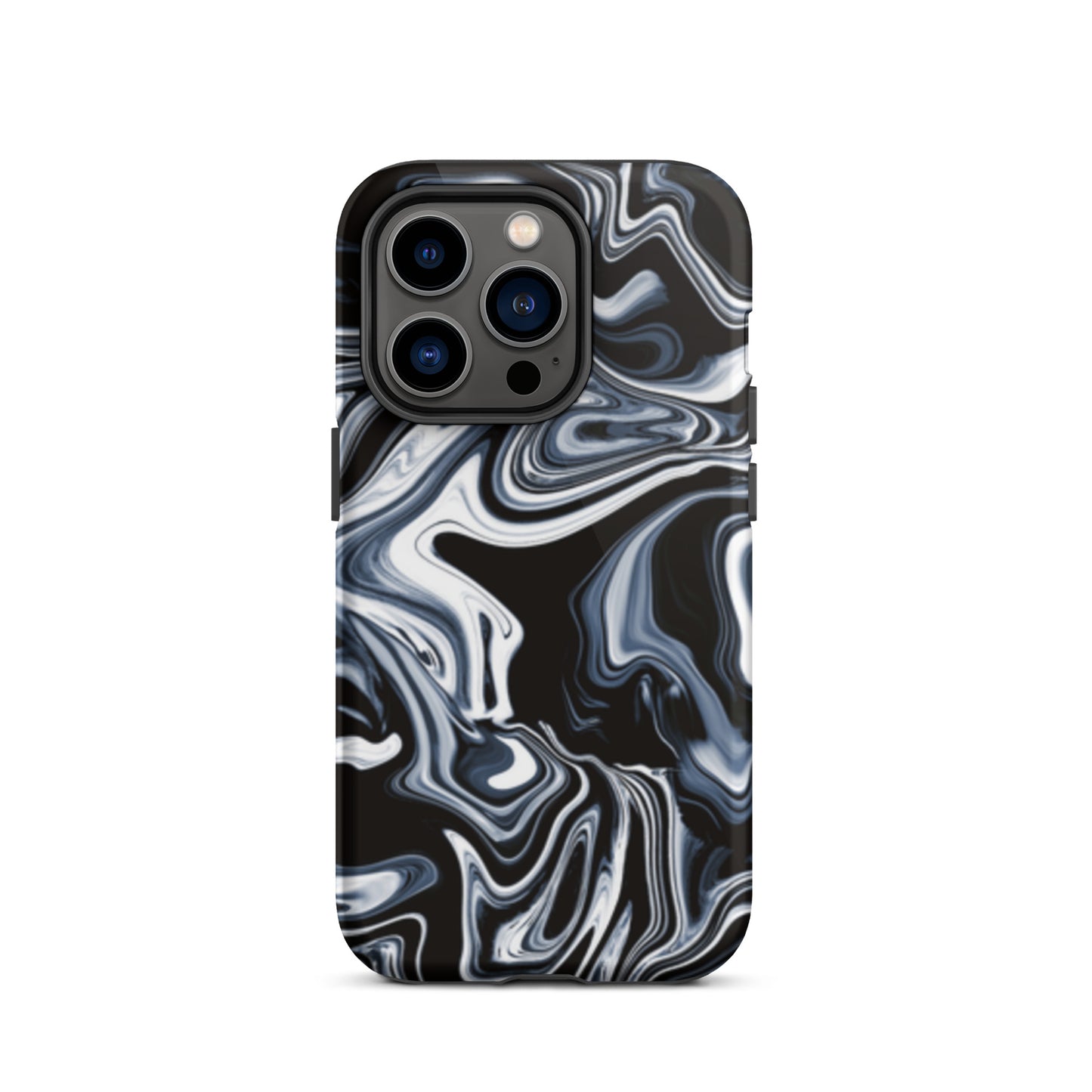 iPhone Dual-Layered Tough Case With Raised Bezel - Black Marble