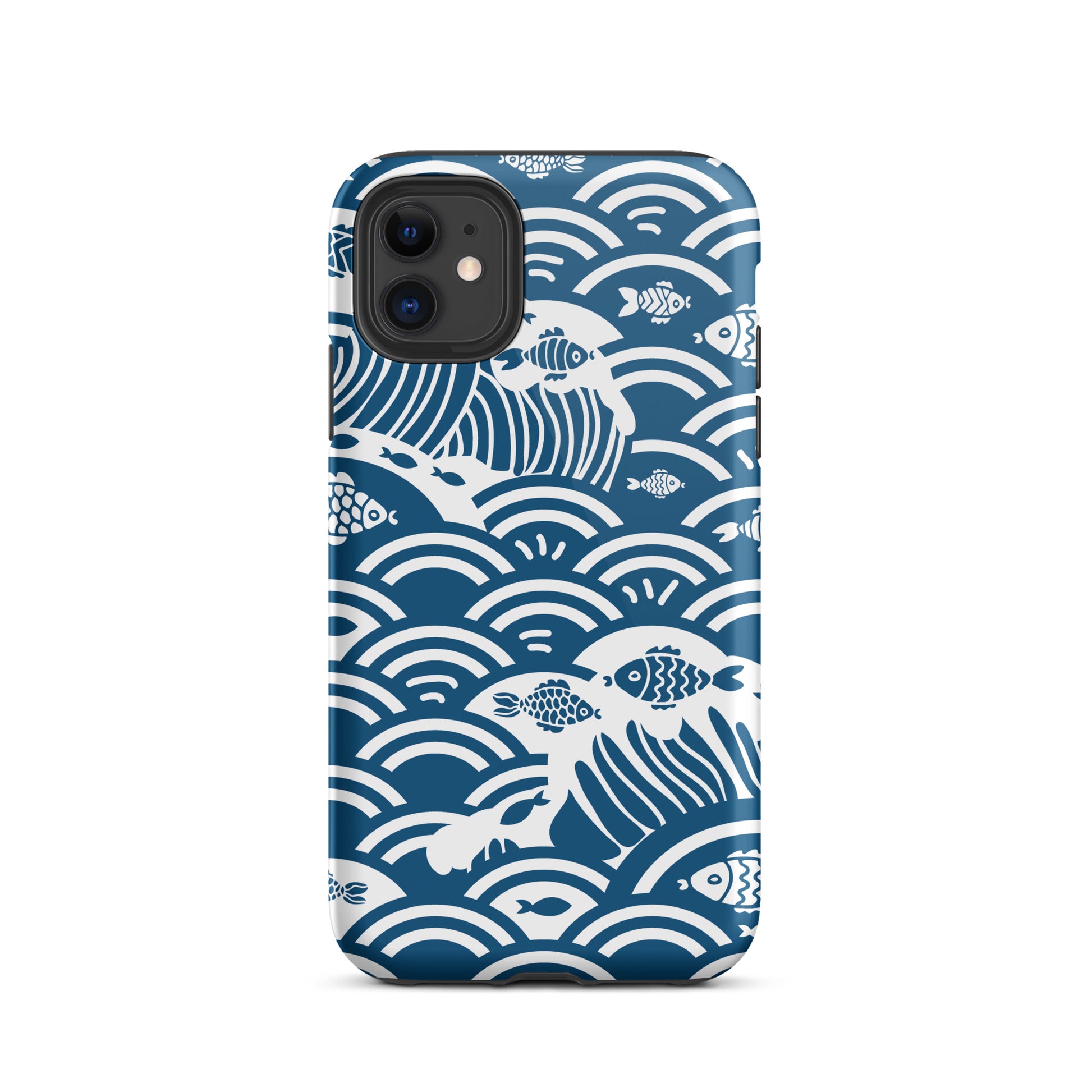 This marine-themed iPhone 11 tough case provides superior protection against drops and scratches with its shock-absorbent material and anti-slip grip. Perfect for those who love the ocean and want to show it off!