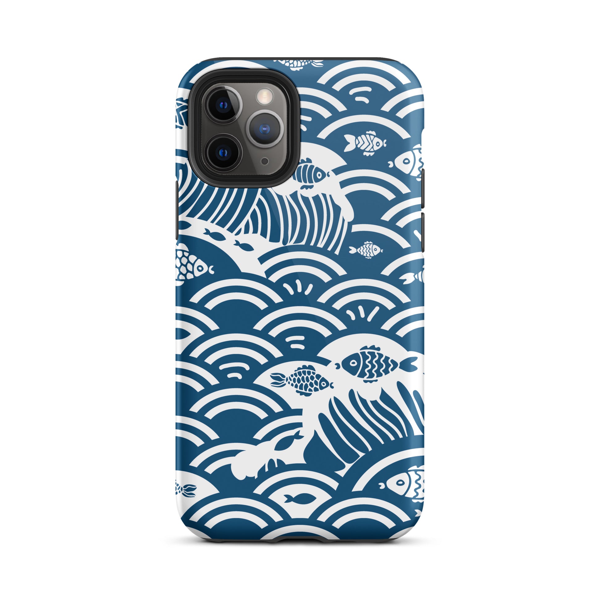 This marine-themed iPhone 11 Pro tough case provides superior protection against drops and scratches with its shock-absorbent material and anti-slip grip. Perfect for those who love the ocean and want to show it off!
