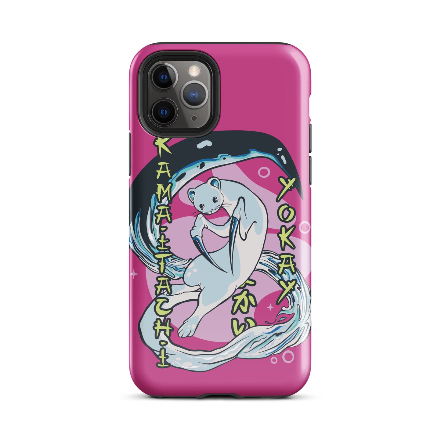 iPhone Dual-Layered Tough Case With Raised Bezel - Aqua Cat