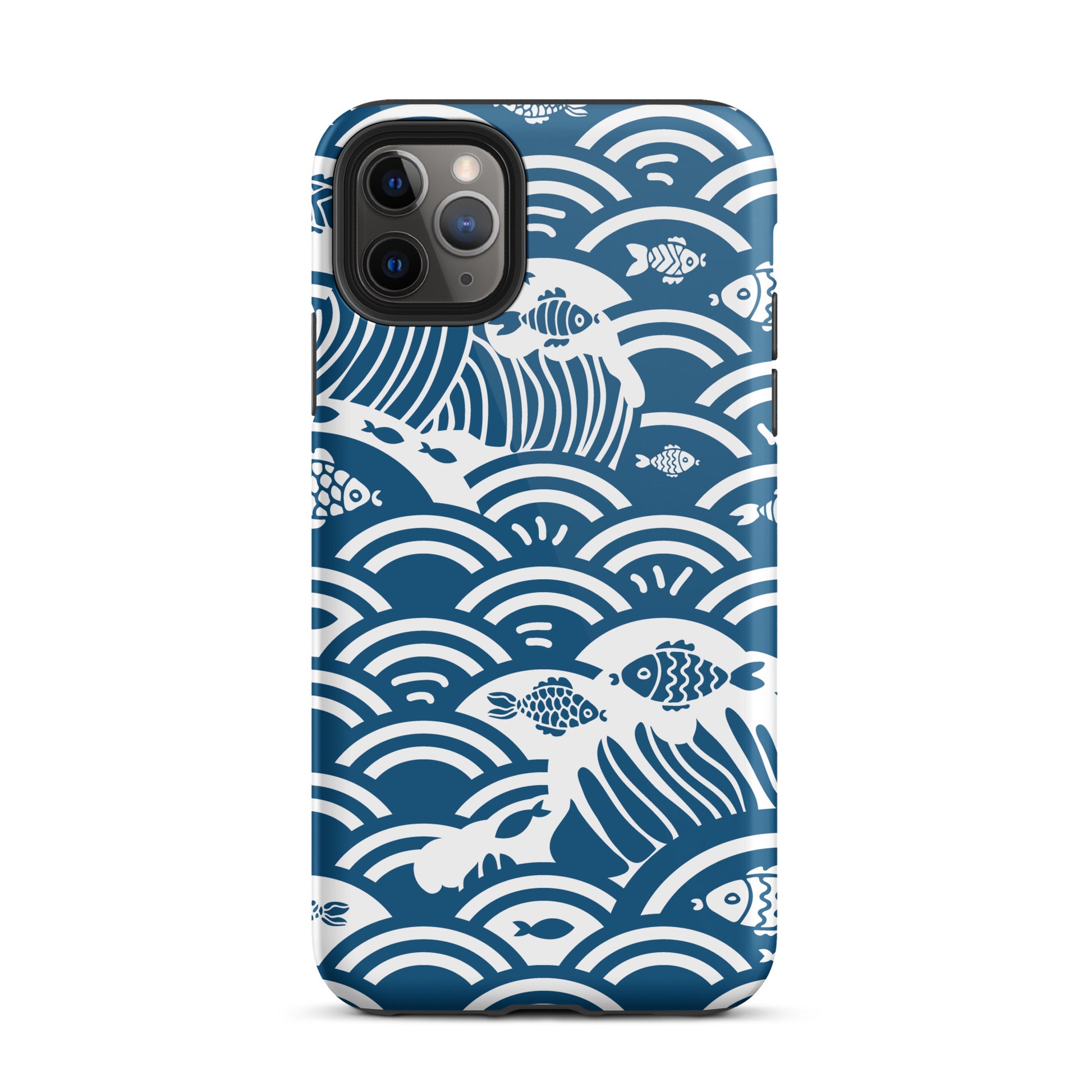 This marine-themed iPhone 11 Pro Max tough case provides superior protection against drops and scratches with its shock-absorbent material and anti-slip grip. Perfect for those who love the ocean and want to show it off!