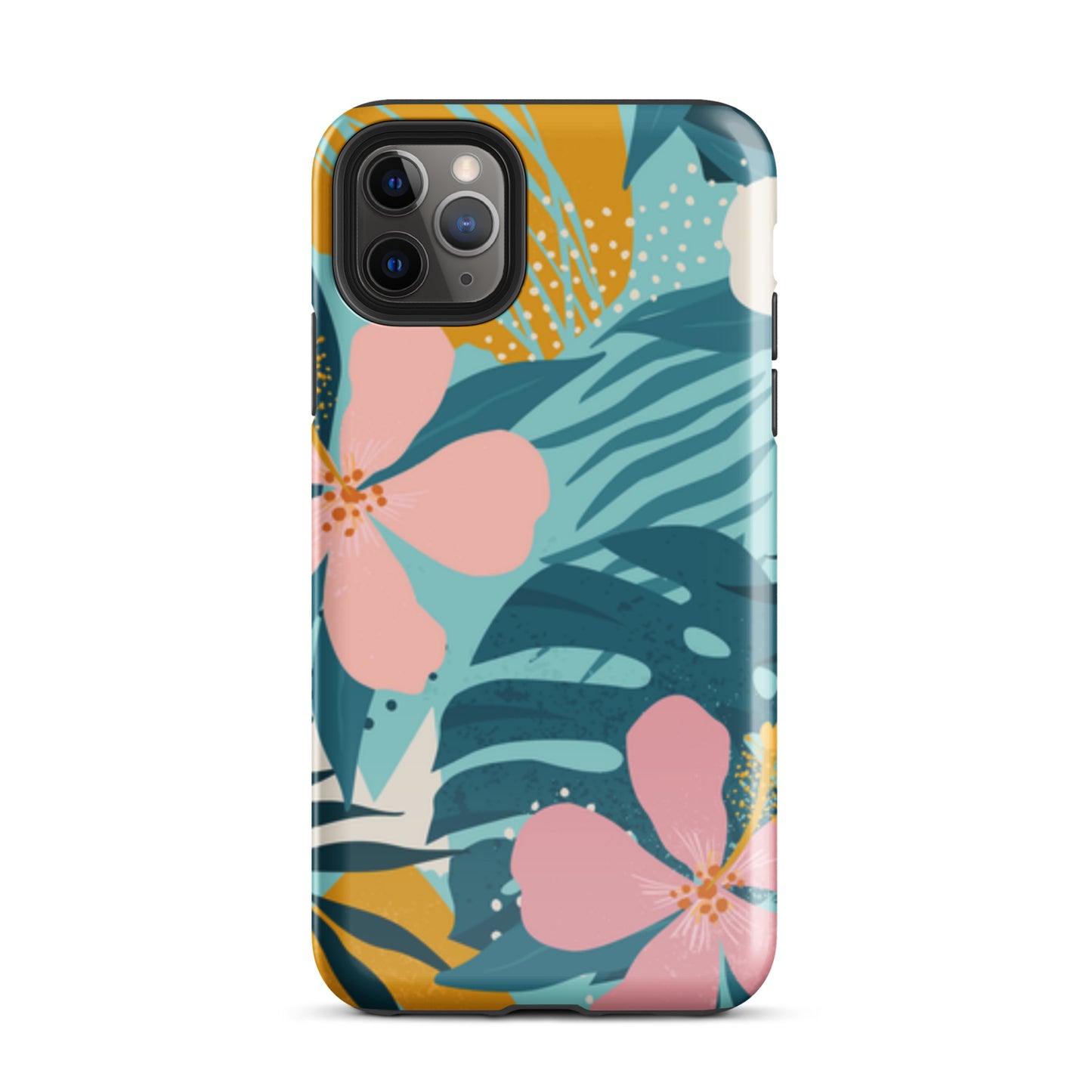 iPhone Dual-Layered Tough Case With Raised Bezel - Flowers