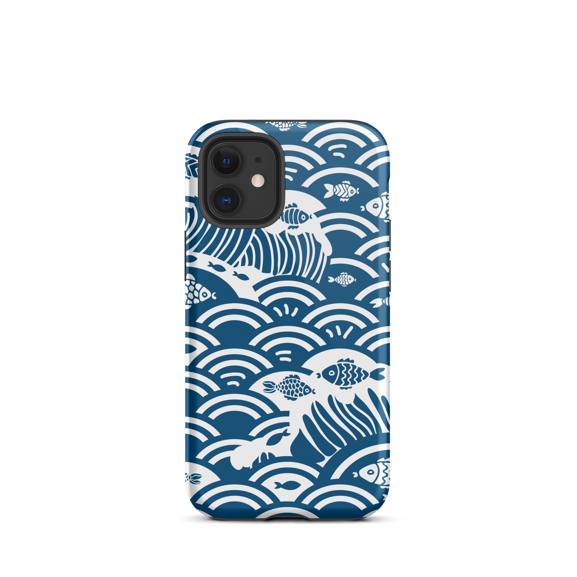 This marine-themed iPhone 12 Mini tough case provides superior protection against drops and scratches with its shock-absorbent material and anti-slip grip. Perfect for those who love the ocean and want to show it off!