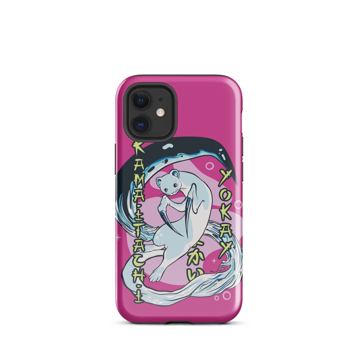 iPhone Dual-Layered Tough Case With Raised Bezel - Aqua Cat