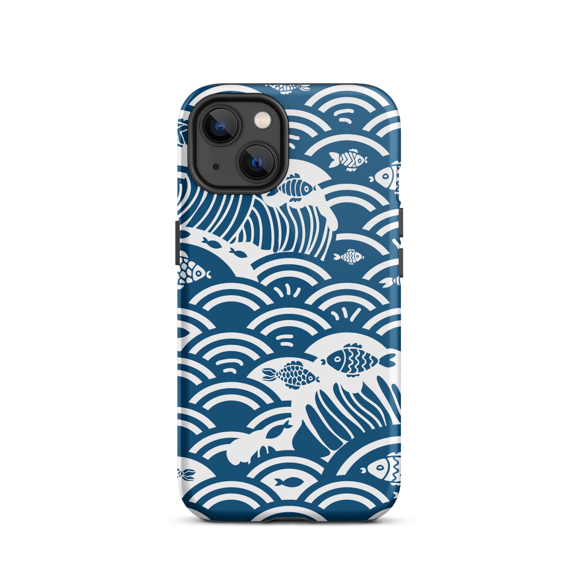 This marine-themed iPhone 13 tough case provides superior protection against drops and scratches with its shock-absorbent material and anti-slip grip. Perfect for those who love the ocean and want to show it off!