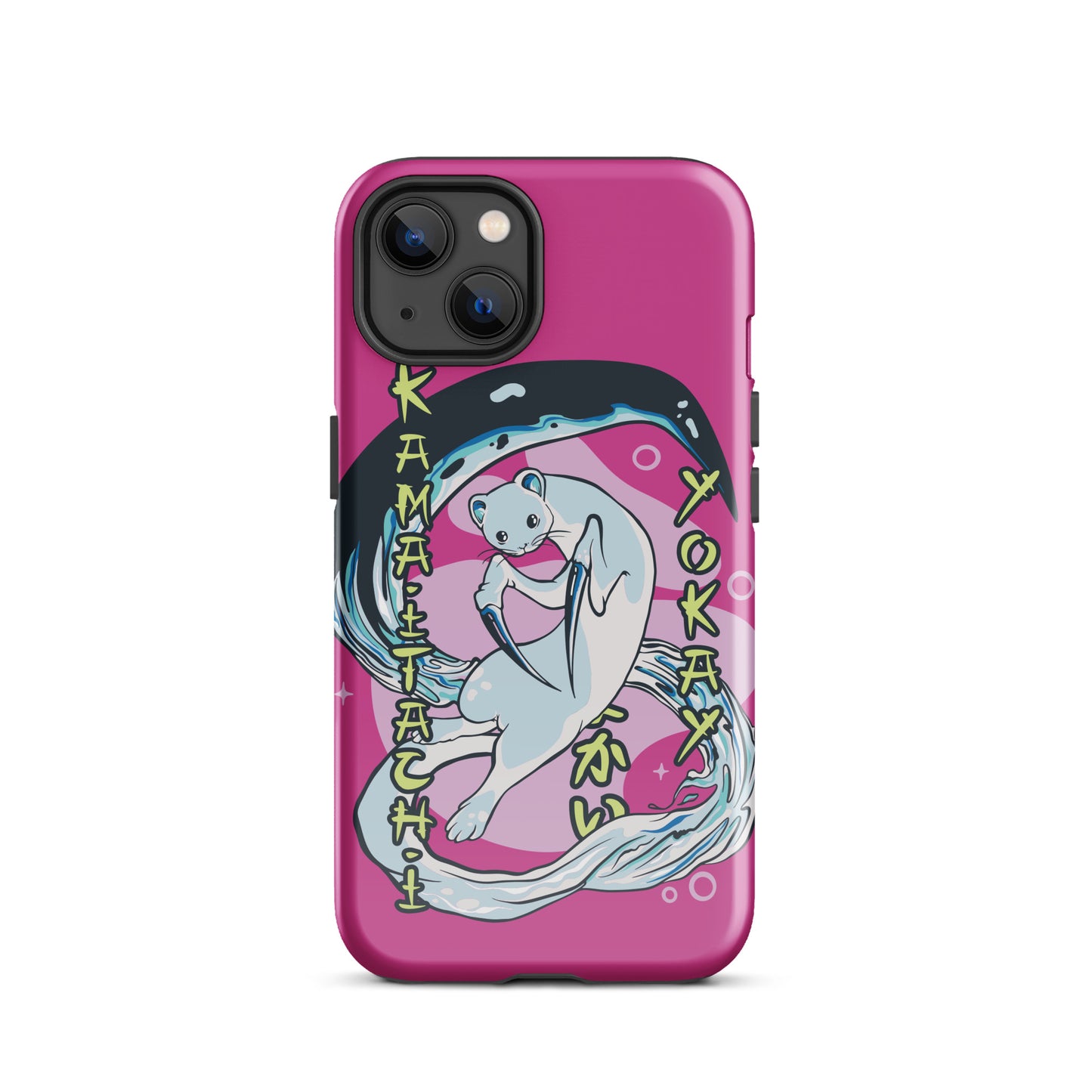 iPhone Dual-Layered Tough Case With Raised Bezel - Aqua Cat