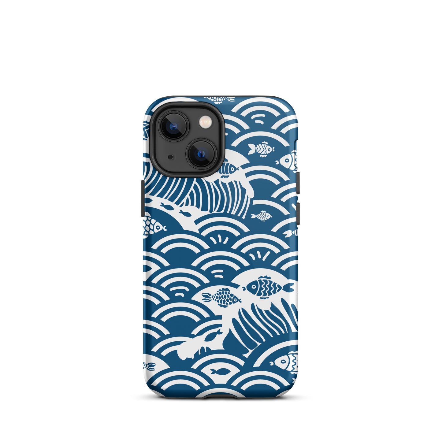 This marine-themed iPhone 13 Mini tough case provides superior protection against drops and scratches with its shock-absorbent material and anti-slip grip. Perfect for those who love the ocean and want to show it off!