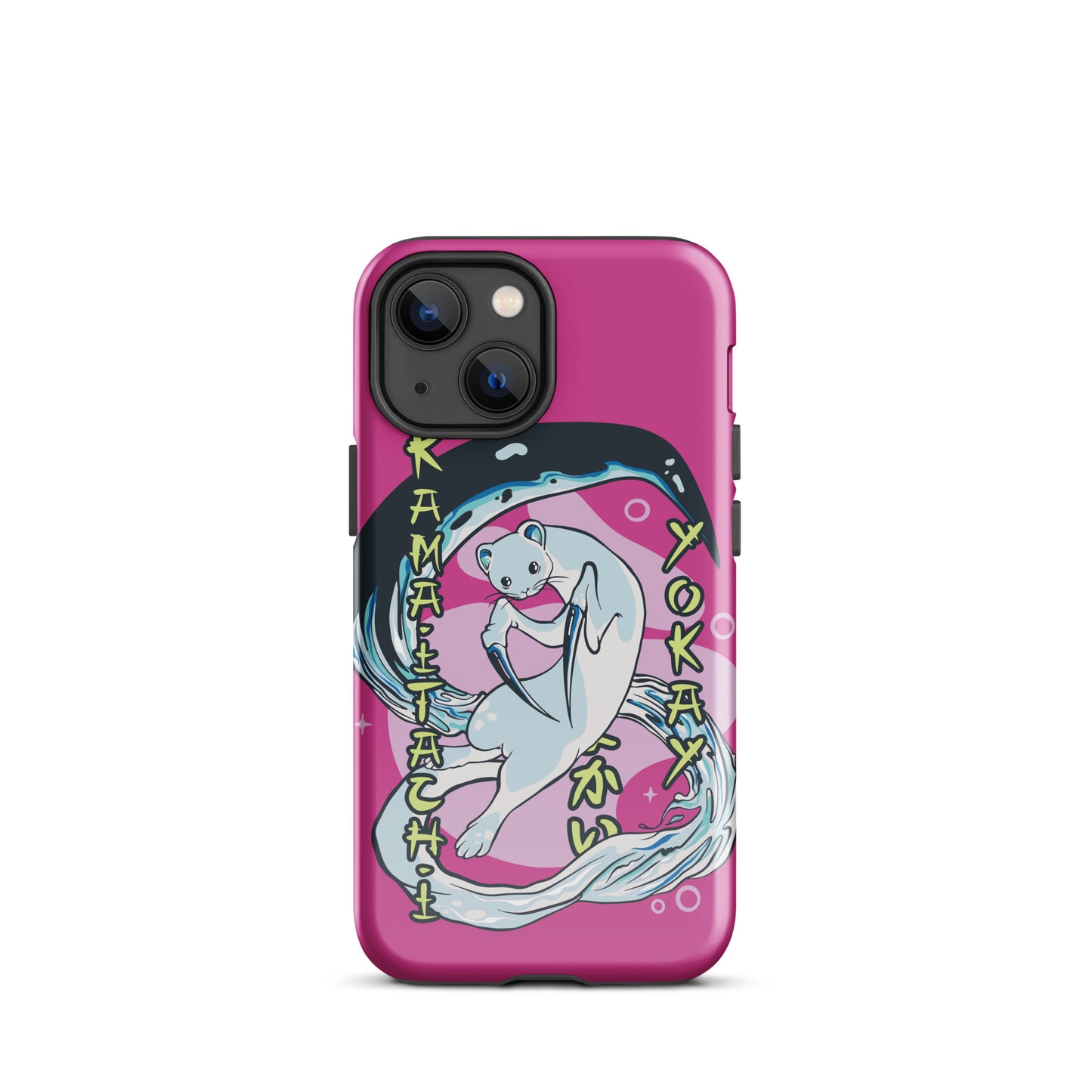 iPhone Dual-Layered Tough Case With Raised Bezel - Aqua Cat