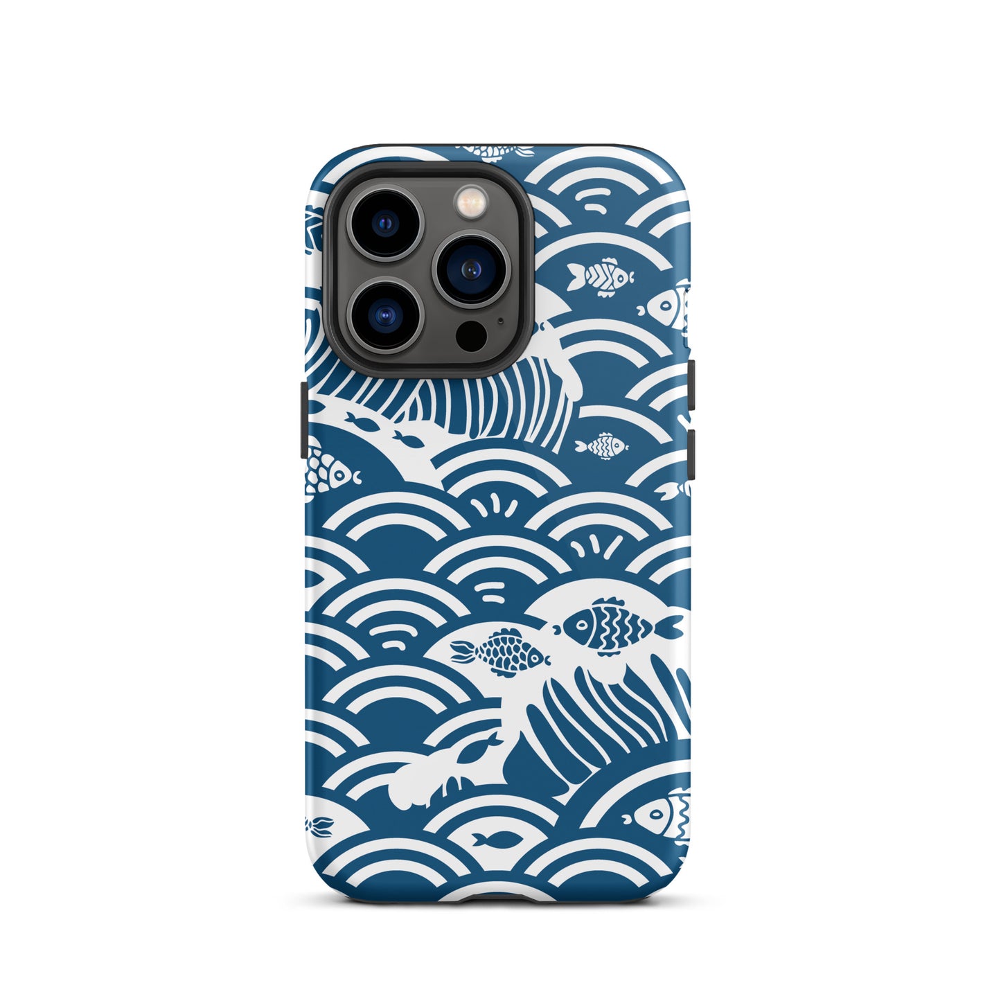 This marine-themed iPhone 13 Pro tough case provides superior protection against drops and scratches with its shock-absorbent material and anti-slip grip. Perfect for those who love the ocean and want to show it off!