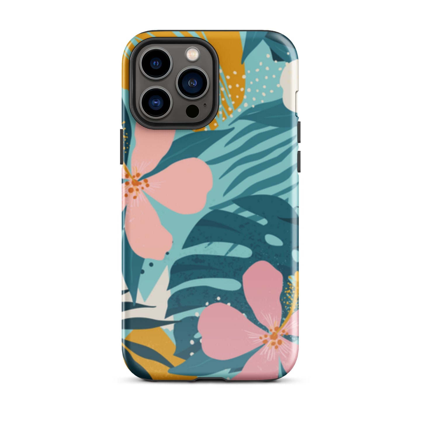 iPhone Dual-Layered Tough Case With Raised Bezel - Flowers