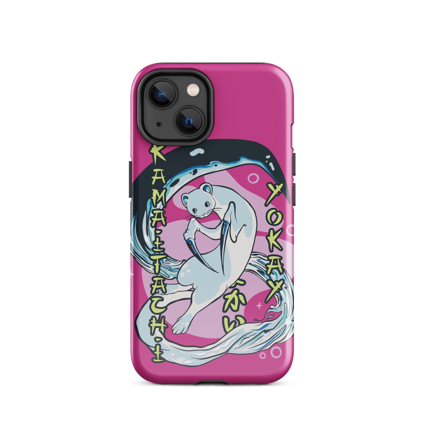 iPhone Dual-Layered Tough Case With Raised Bezel - Aqua Cat