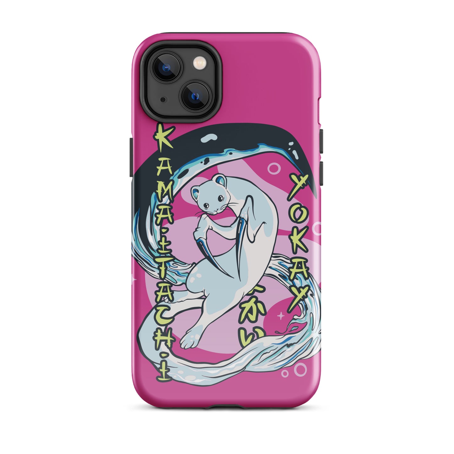 iPhone Dual-Layered Tough Case With Raised Bezel - Aqua Cat