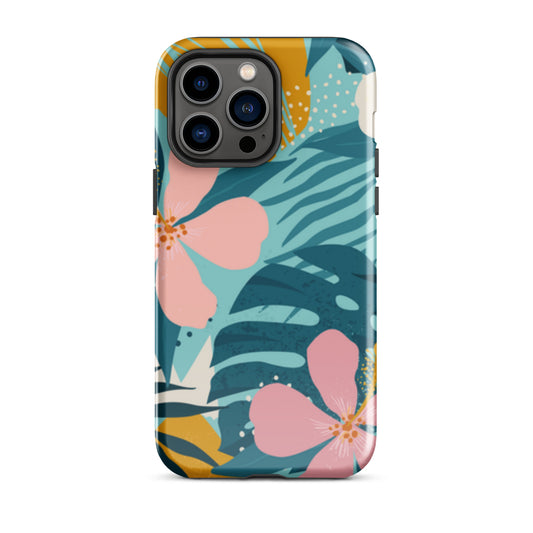 iPhone Dual-Layered Tough Case With Raised Bezel - Flowers