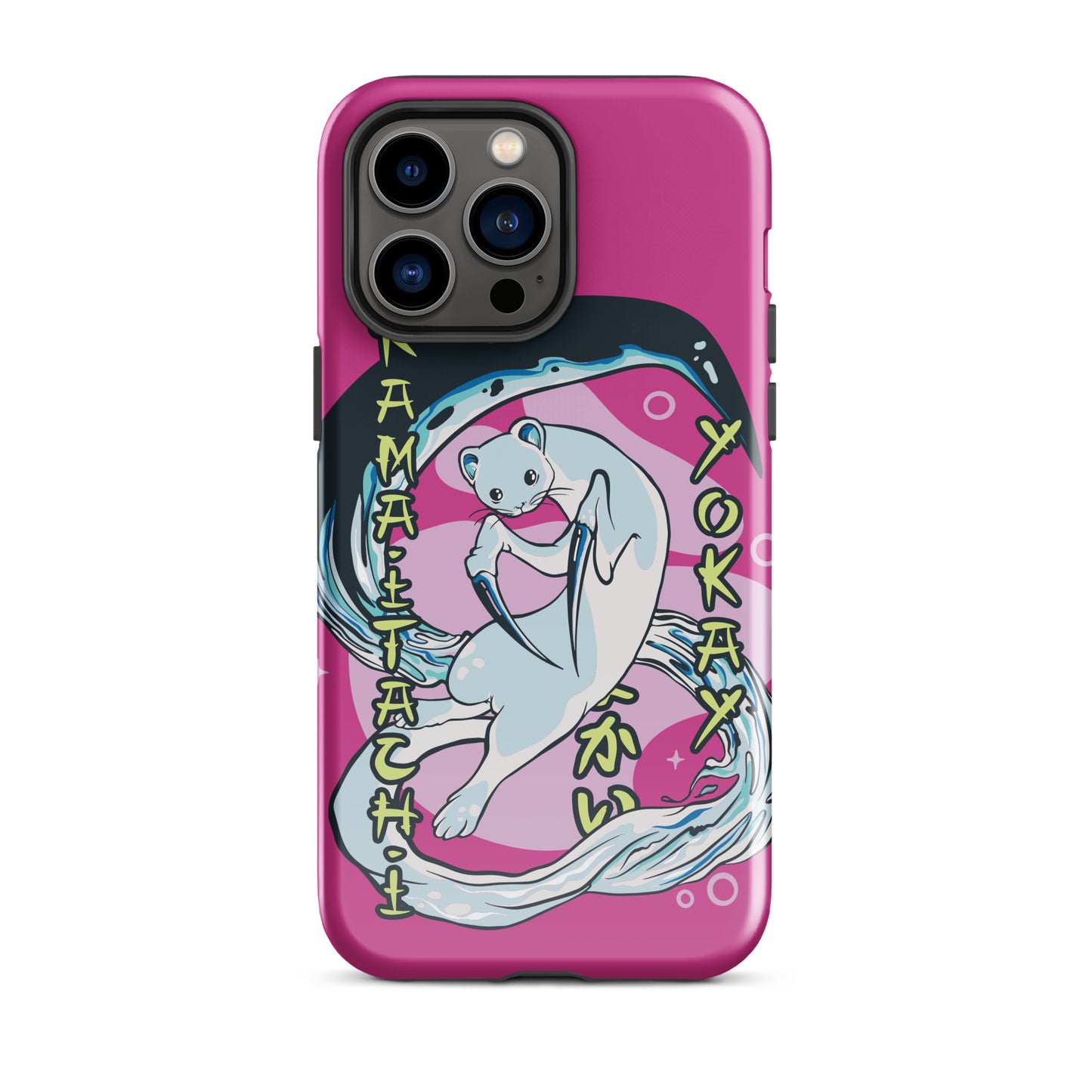 iPhone Dual-Layered Tough Case With Raised Bezel - Aqua Cat