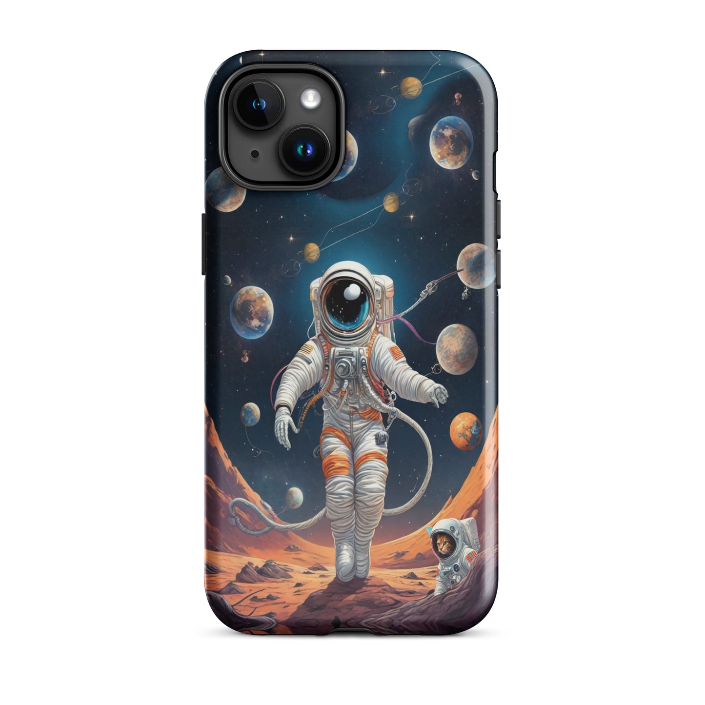 iPhone Dual-Layered Tough Case With Raised Bezel - Astronaut
