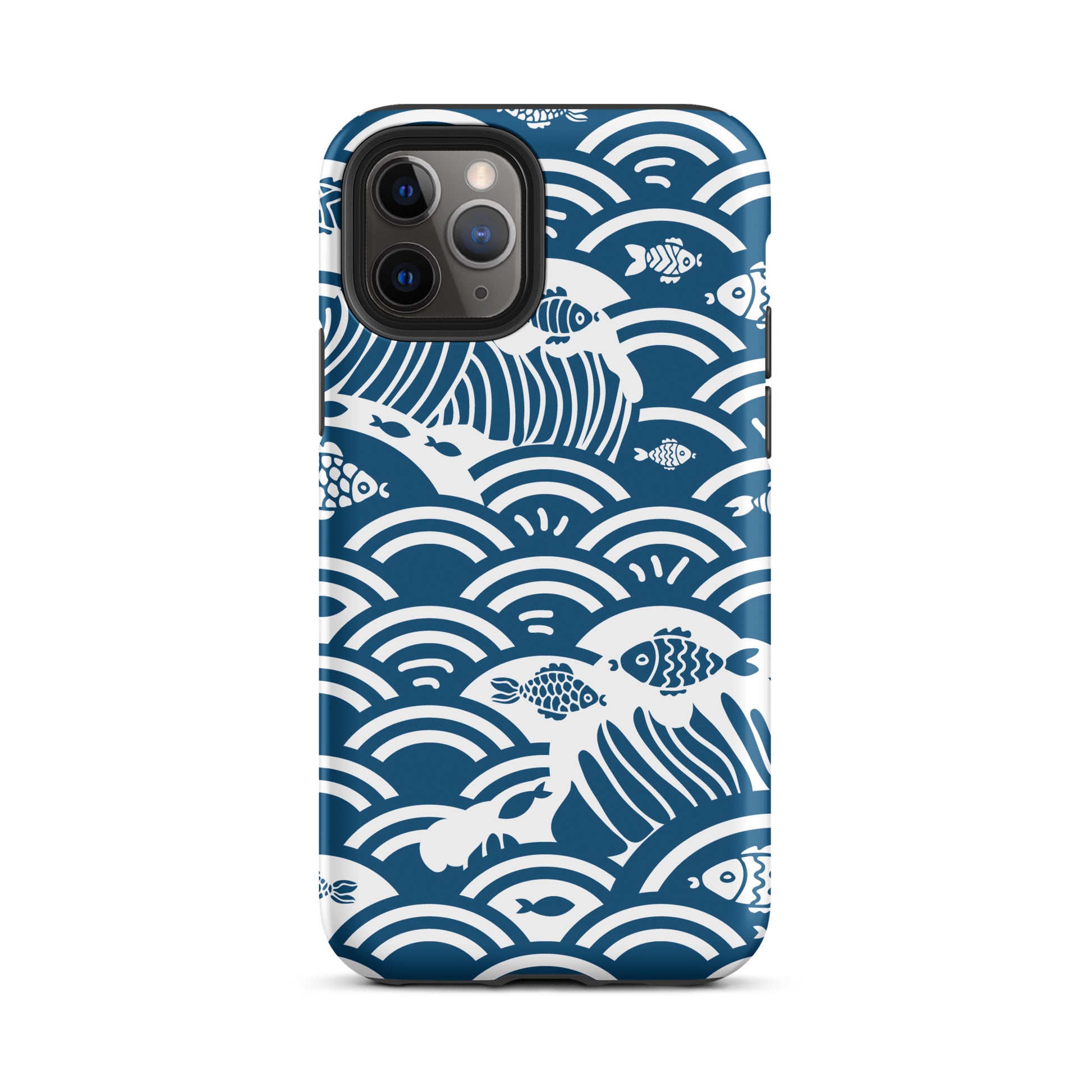 This marine-themed iPhone 11 Pro tough case provides superior protection against drops and scratches with its shock-absorbent material and anti-slip grip. Perfect for those who love the ocean and want to show it off!