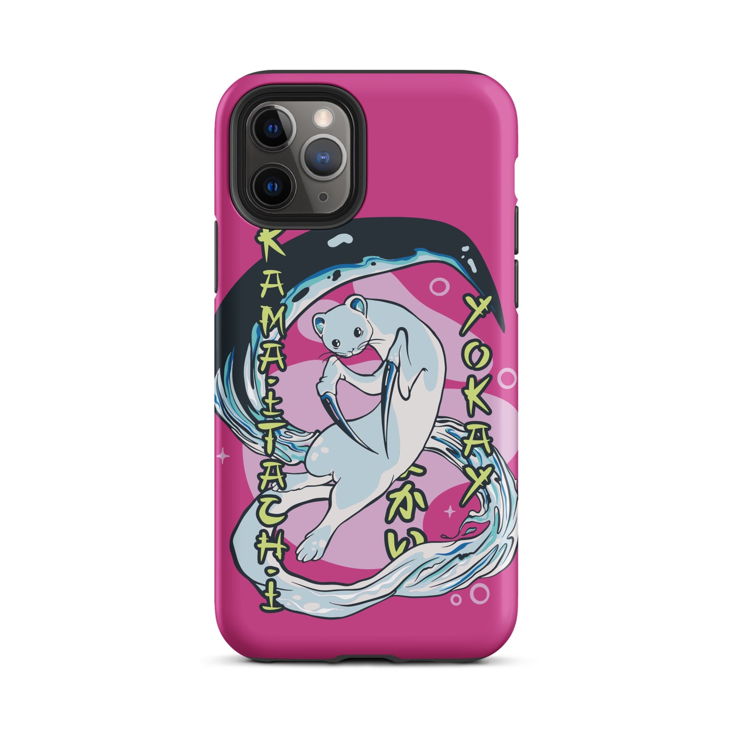 iPhone Dual-Layered Tough Case With Raised Bezel - Aqua Cat