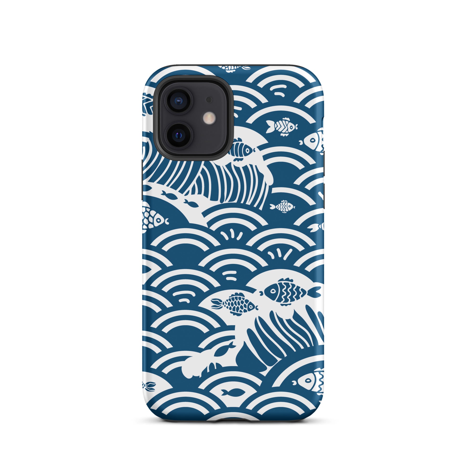 This marine-themed iPhone 12 tough case provides superior protection against drops and scratches with its shock-absorbent material and anti-slip grip. Perfect for those who love the ocean and want to show it off!