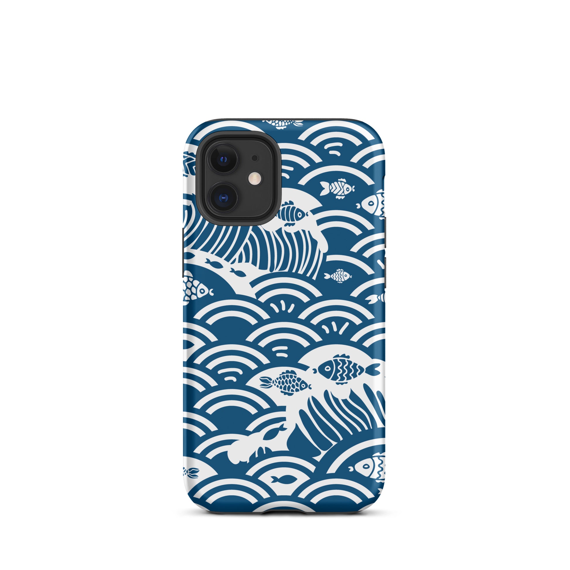 This marine-themed iPhone 12 Mini tough case provides superior protection against drops and scratches with its shock-absorbent material and anti-slip grip. Perfect for those who love the ocean and want to show it off!