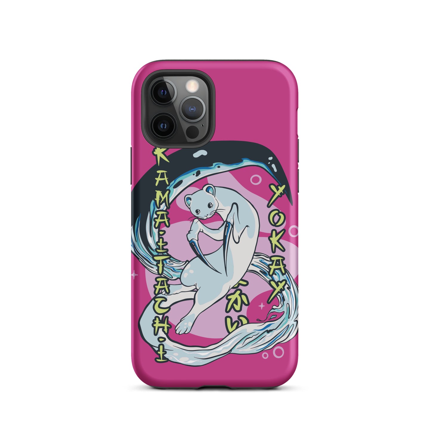 iPhone Dual-Layered Tough Case With Raised Bezel - Aqua Cat