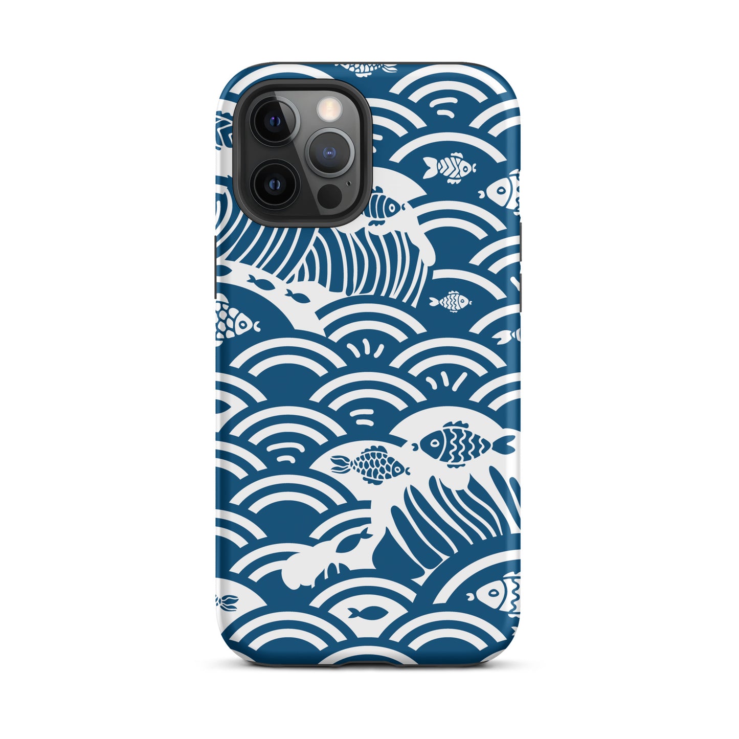 This marine-themed iPhone 12 Pro Max tough case provides superior protection against drops and scratches with its shock-absorbent material and anti-slip grip. Perfect for those who love the ocean and want to show it off!