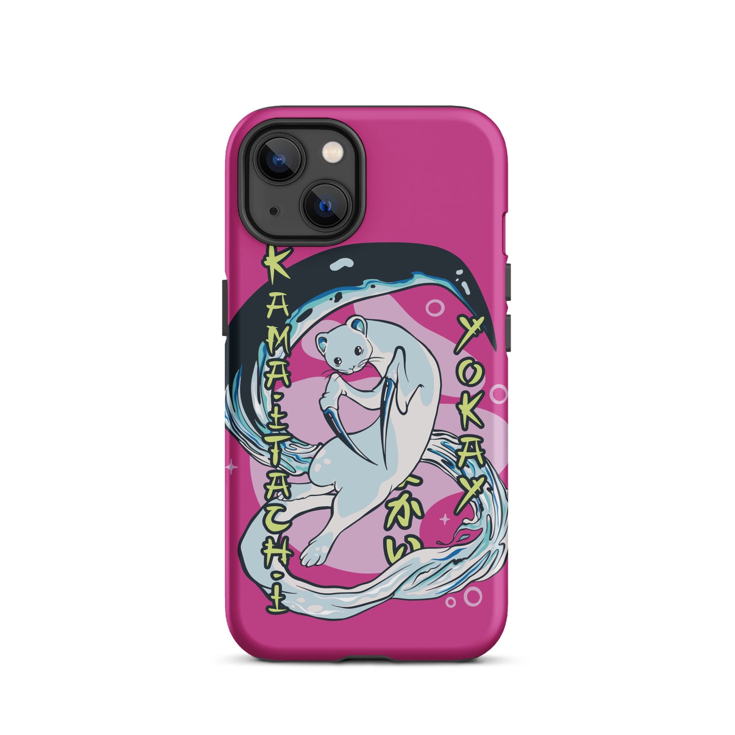iPhone Dual-Layered Tough Case With Raised Bezel - Aqua Cat