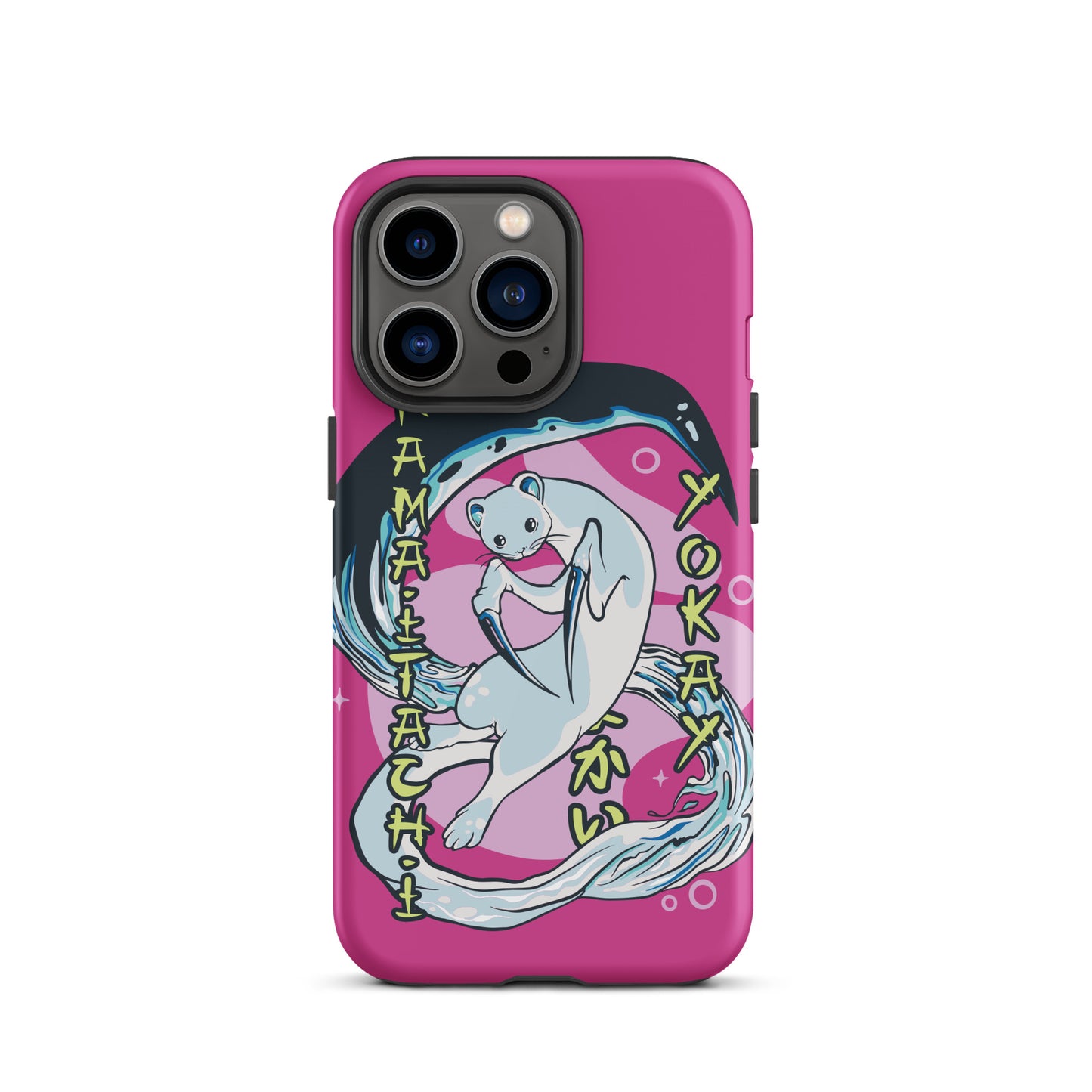 iPhone Dual-Layered Tough Case With Raised Bezel - Aqua Cat