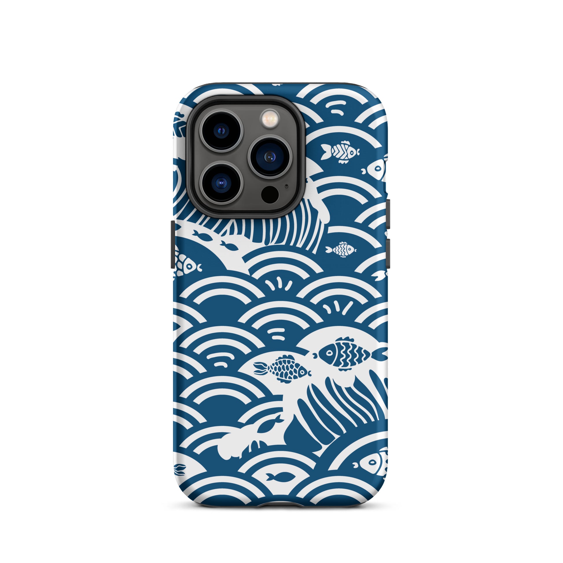 This marine-themed iPhone 14 Pro tough case provides superior protection against drops and scratches with its shock-absorbent material and anti-slip grip. Perfect for those who love the ocean and want to show it off!