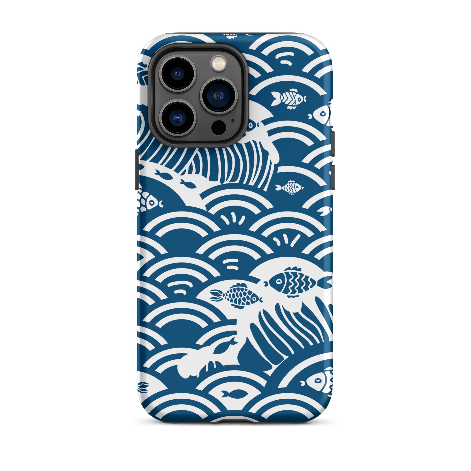 This marine-themed iPhone 14 Pro Max tough case provides superior protection against drops and scratches with its shock-absorbent material and anti-slip grip. Perfect for those who love the ocean and want to show it off!