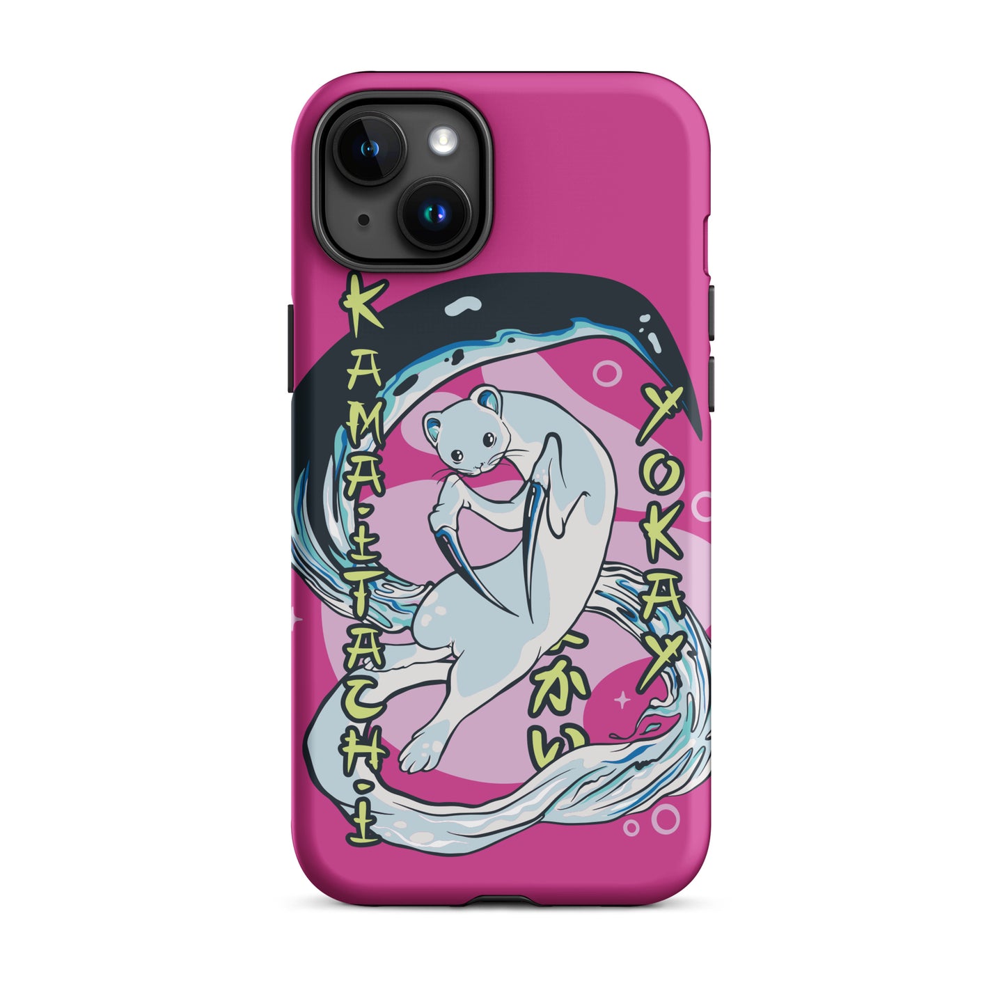 iPhone Dual-Layered Tough Case With Raised Bezel - Aqua Cat