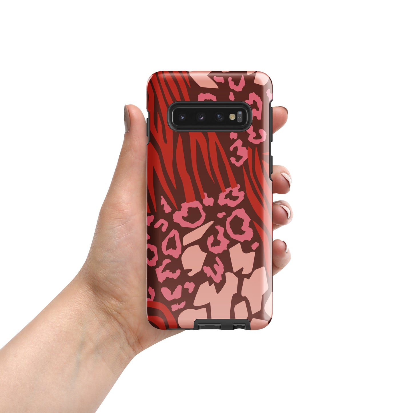 Samsung Tough Case Induction Charging Compatible - Pink Leopard