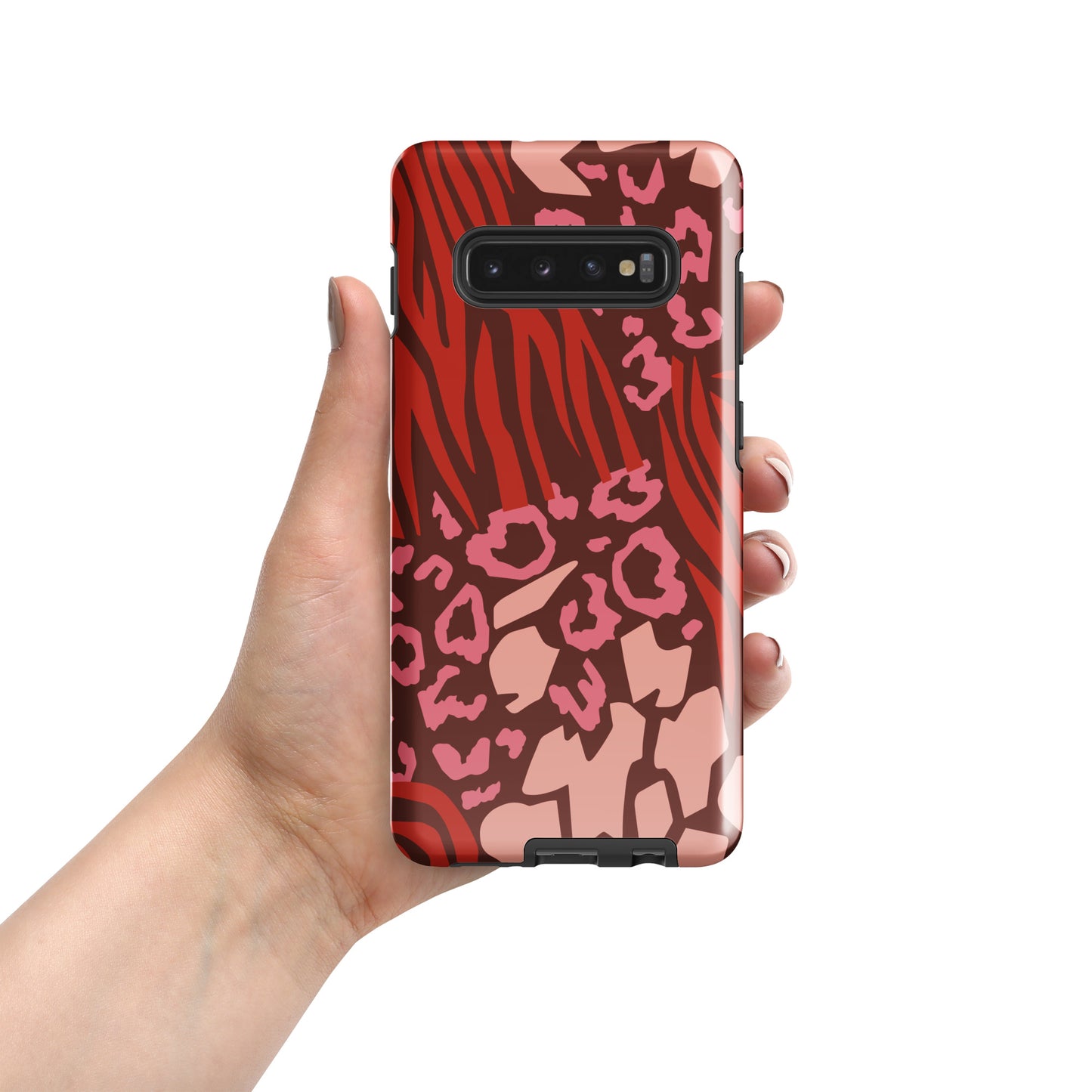 Samsung Tough Case Induction Charging Compatible - Pink Leopard