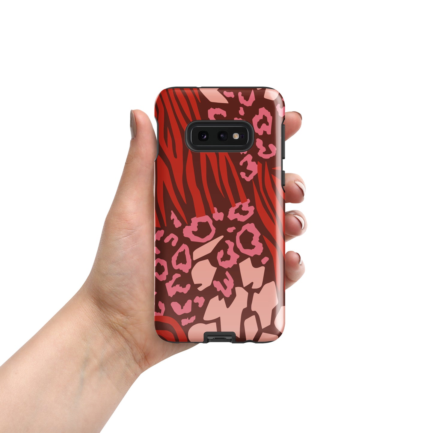 Samsung Tough Case Induction Charging Compatible - Pink Leopard