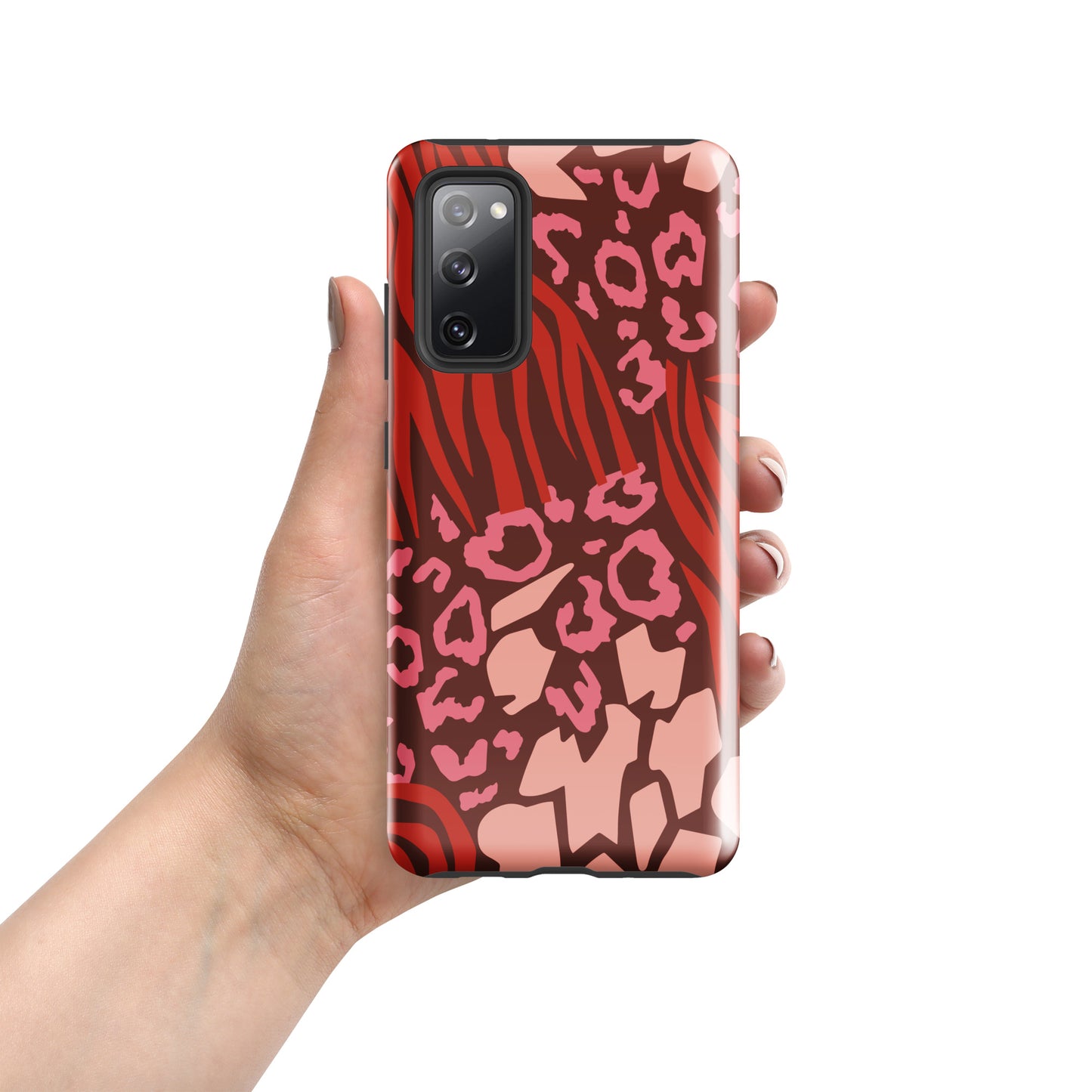 Samsung Tough Case Induction Charging Compatible - Pink Leopard