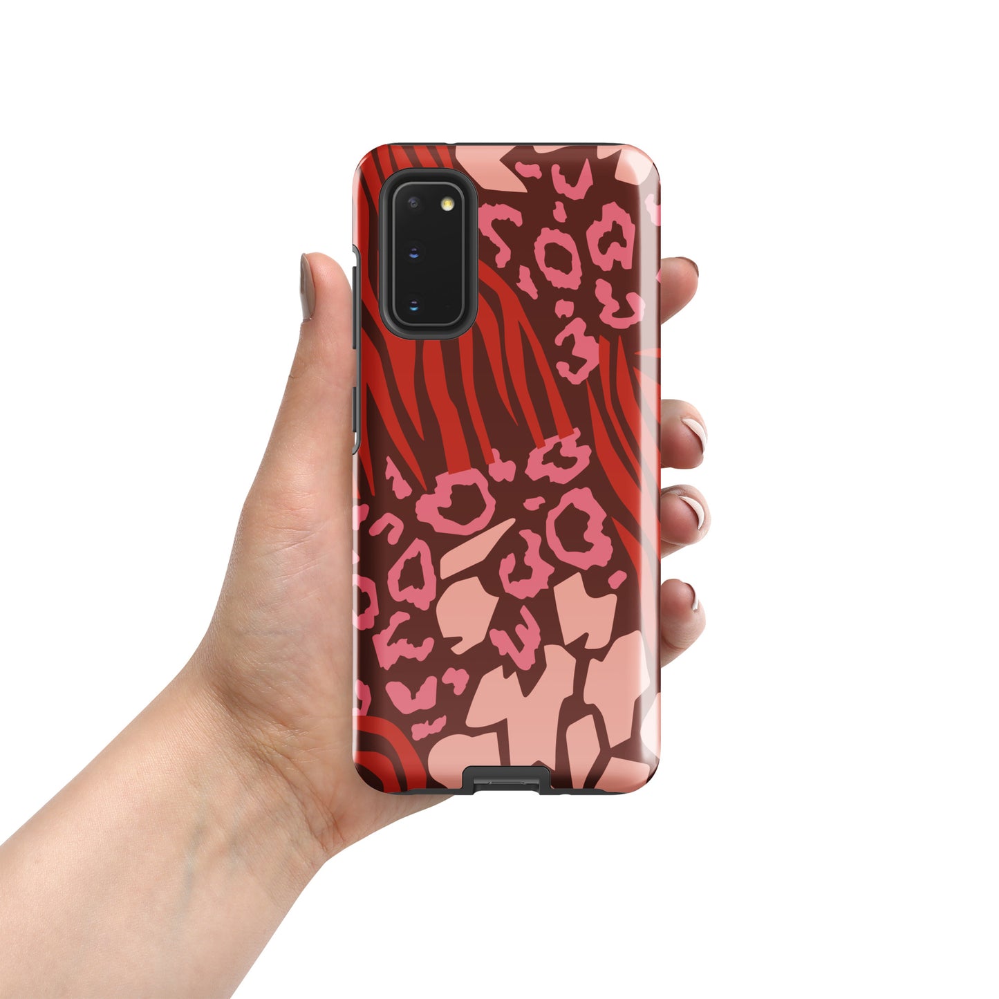 Samsung Tough Case Induction Charging Compatible - Pink Leopard