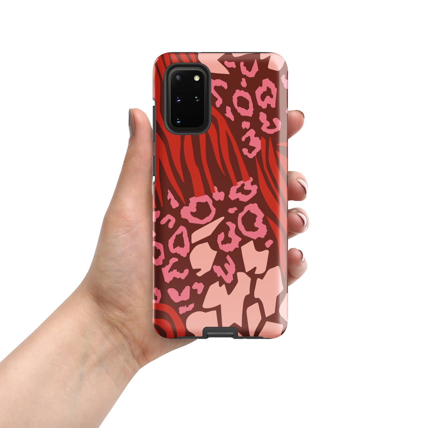 Samsung Tough Case Induction Charging Compatible - Pink Leopard