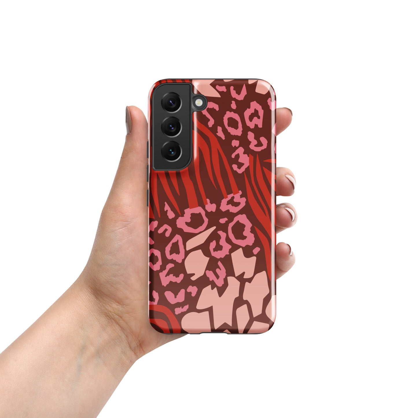 Samsung Tough Case Induction Charging Compatible - Pink Leopard
