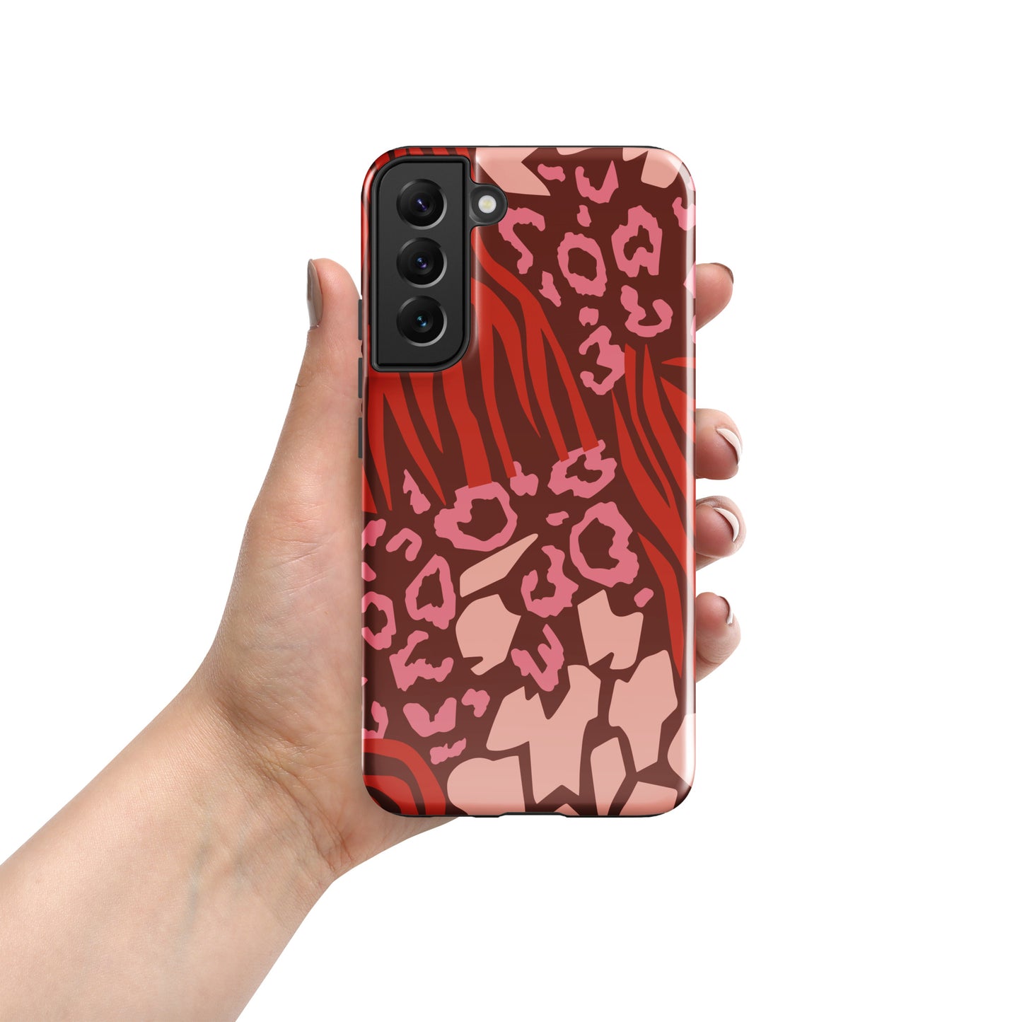 Samsung Tough Case Induction Charging Compatible - Pink Leopard