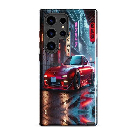 Samsung s24 Ultra Case Front View With A Mazda Rx7 Design in Red.