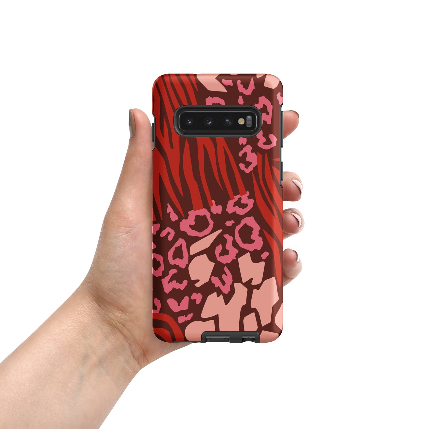 Samsung Tough Case Induction Charging Compatible - Pink Leopard