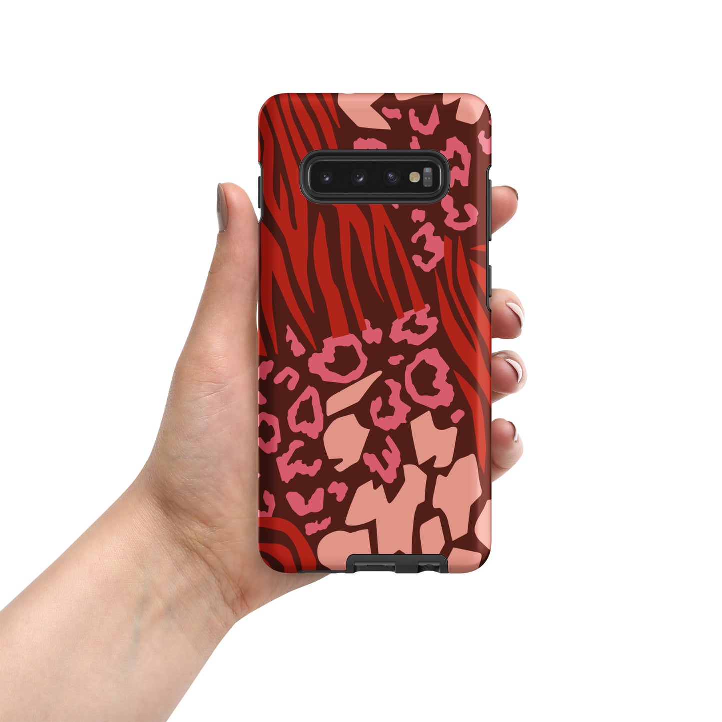 Samsung Tough Case Induction Charging Compatible - Pink Leopard