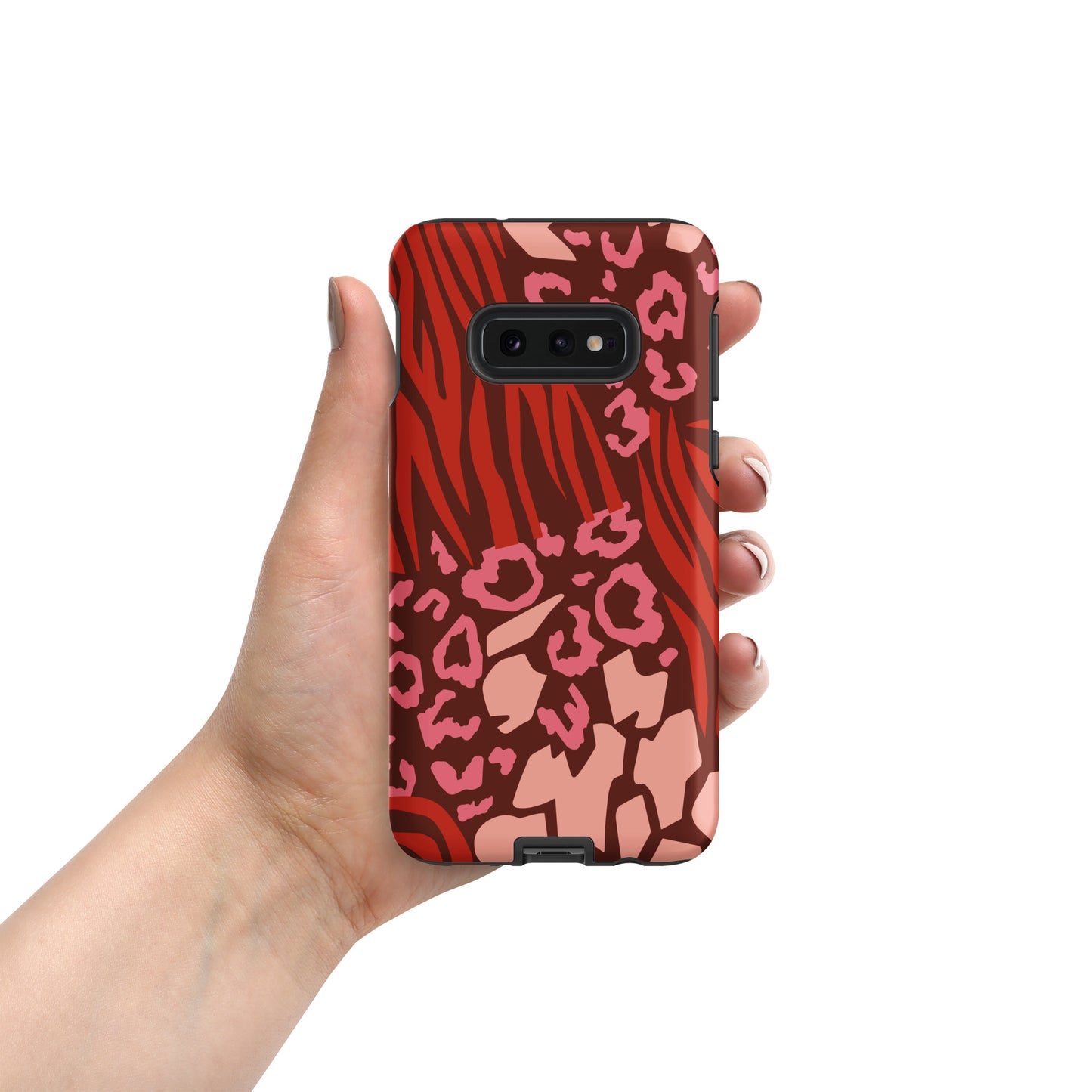 Samsung Tough Case Induction Charging Compatible - Pink Leopard