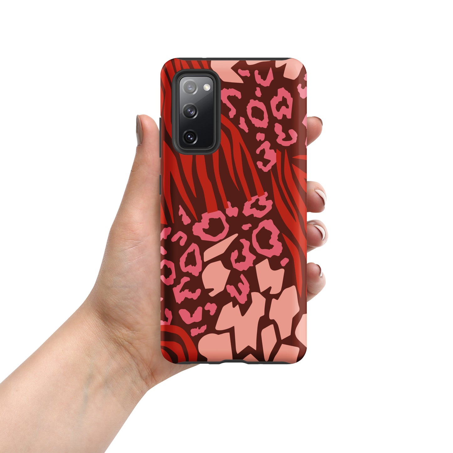 Samsung Tough Case Induction Charging Compatible - Pink Leopard