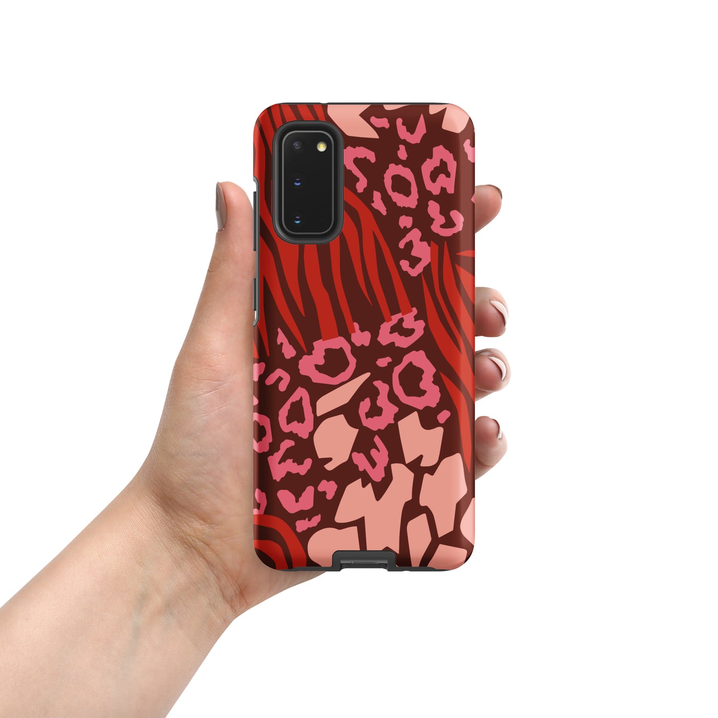 Samsung Tough Case Induction Charging Compatible - Pink Leopard