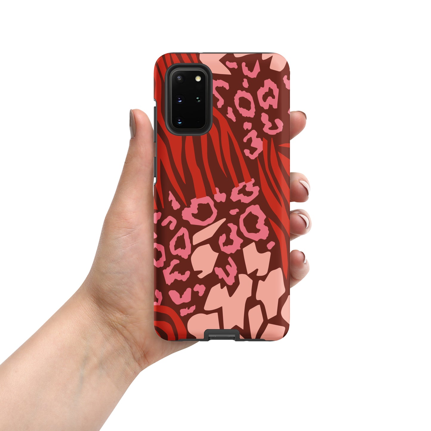 Samsung Tough Case Induction Charging Compatible - Pink Leopard