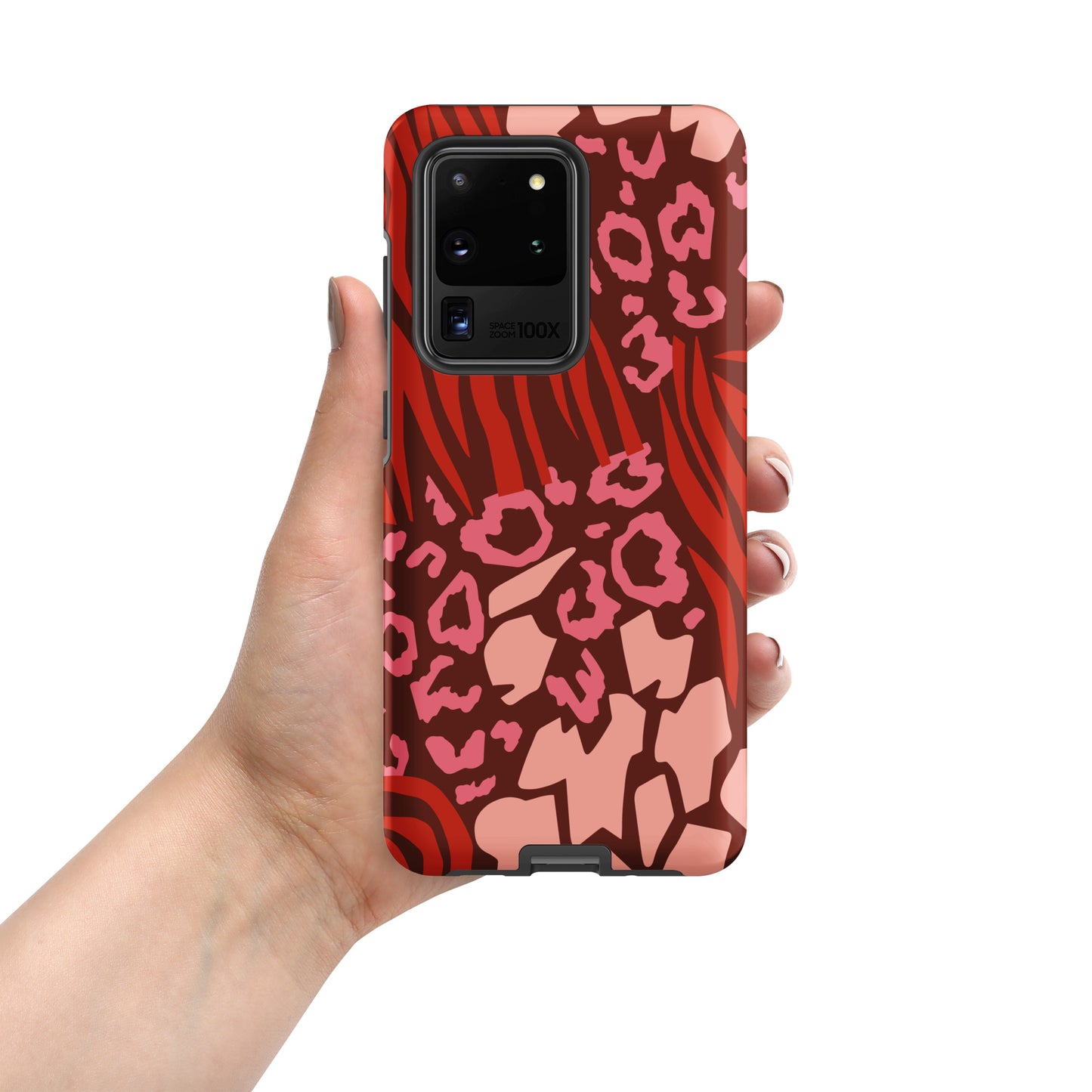 Samsung Tough Case Induction Charging Compatible - Pink Leopard