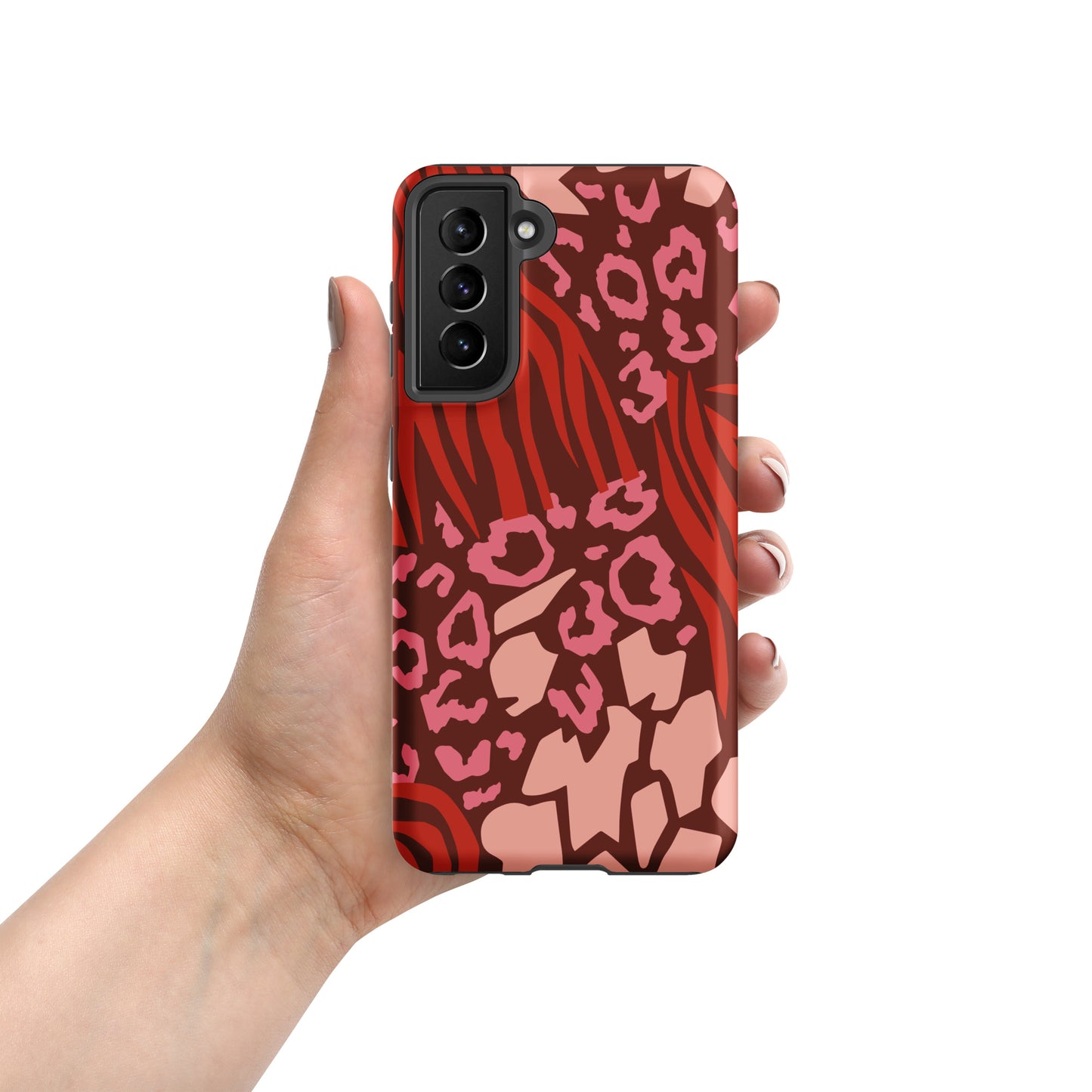 Samsung Tough Case Induction Charging Compatible - Pink Leopard