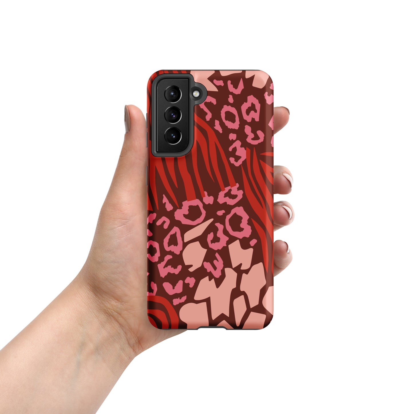 Samsung Tough Case Induction Charging Compatible - Pink Leopard