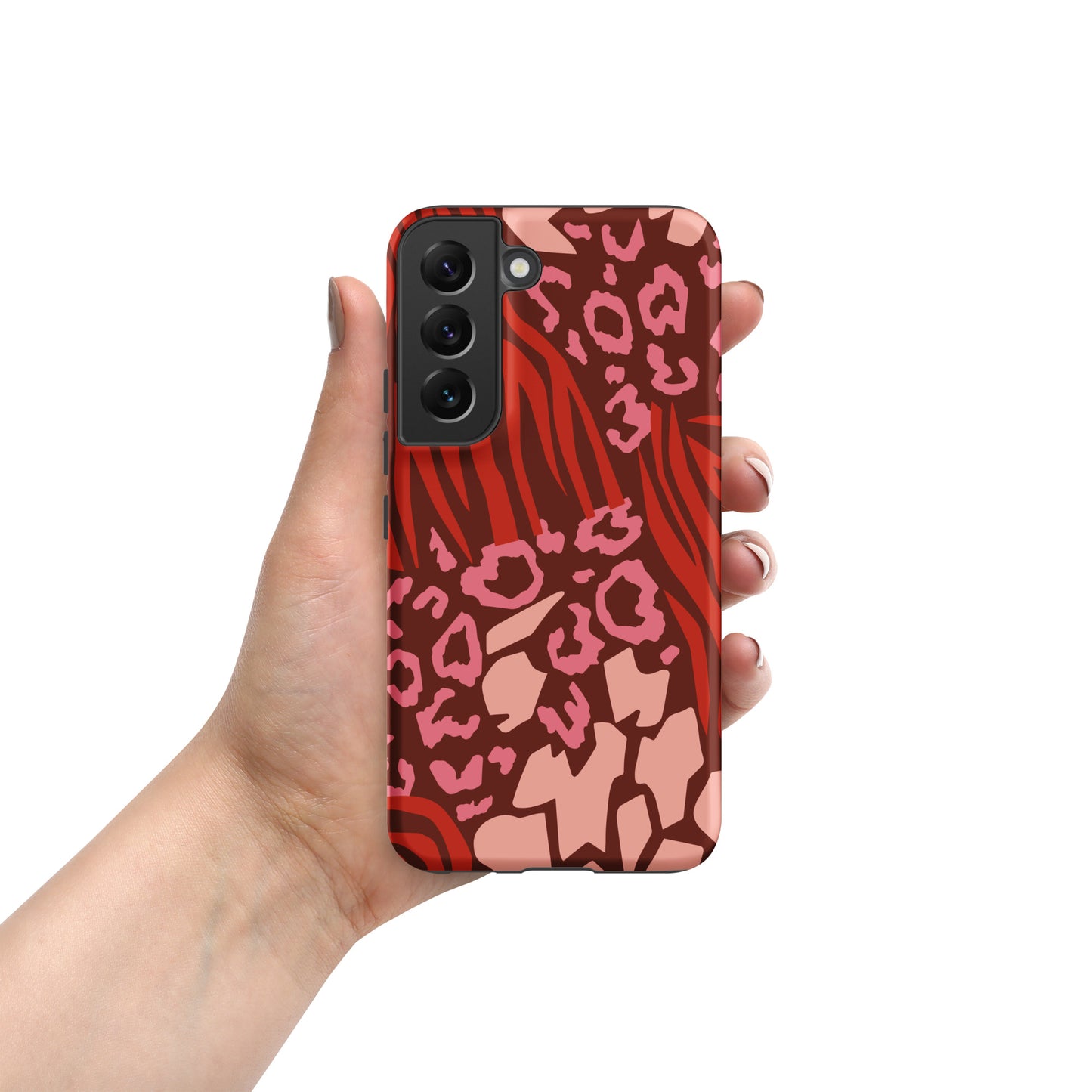 Samsung Tough Case Induction Charging Compatible - Pink Leopard