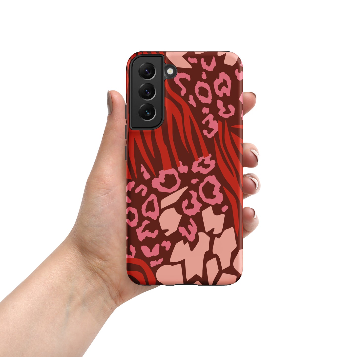 Samsung Tough Case Induction Charging Compatible - Pink Leopard